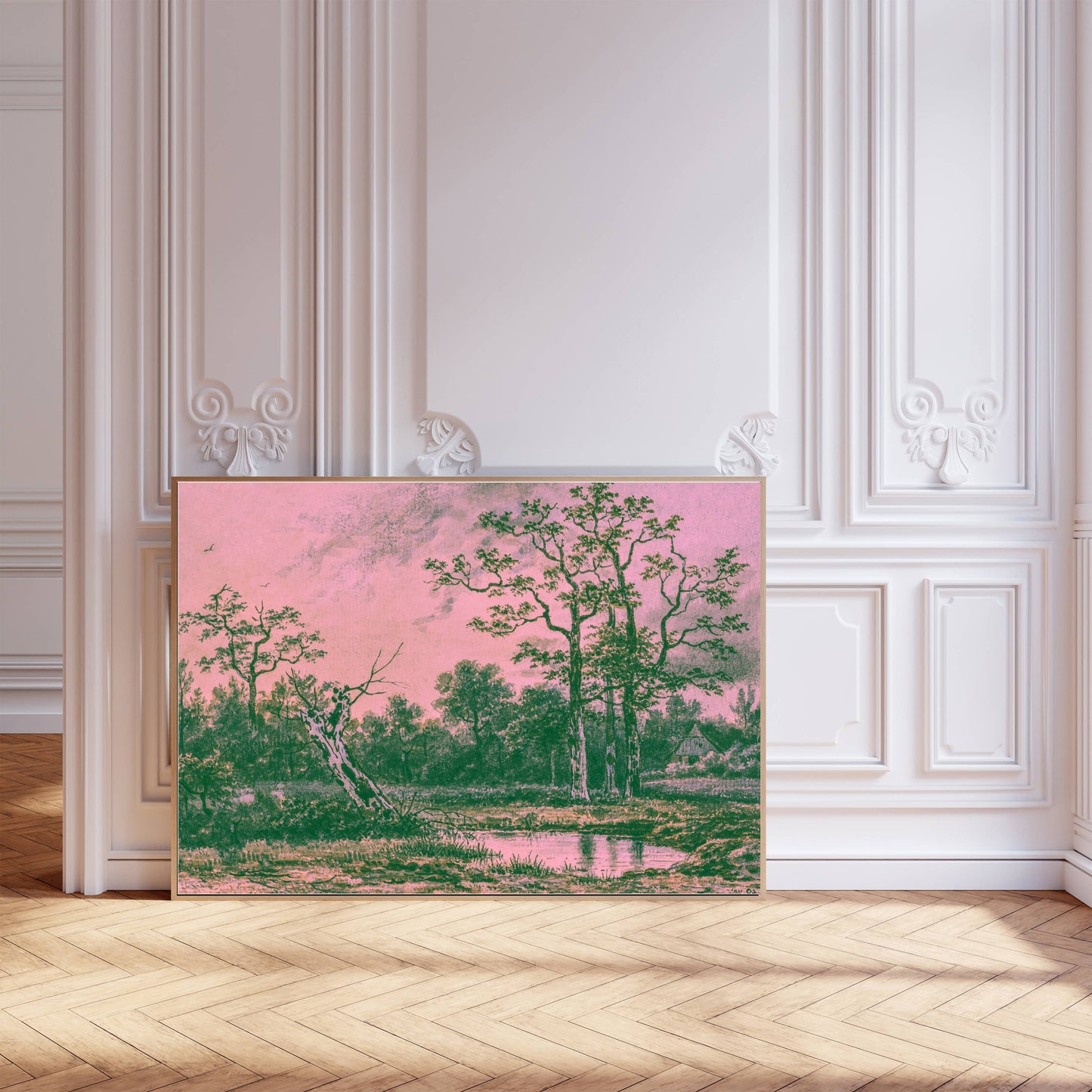 Vintage Pink Sky A2 Art Print