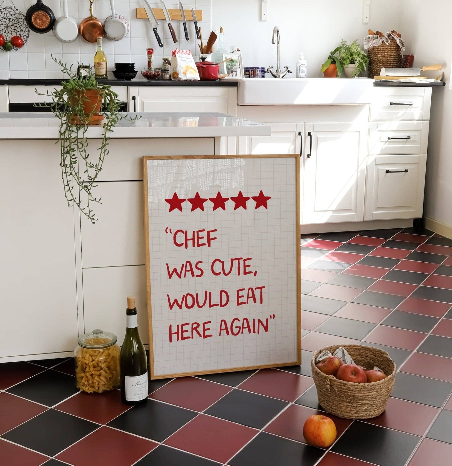 Chef Was Cute Kitchen A2 Print from Moonshine prints