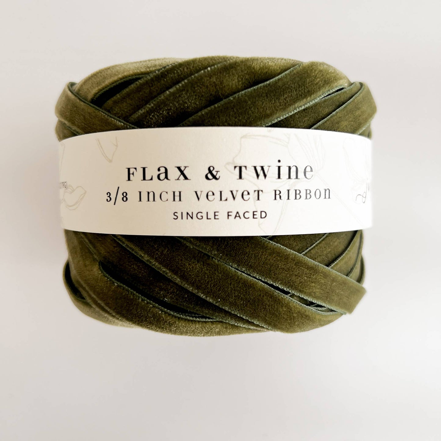 Flax & Twine 3/8" Velvet Ribbon (9ft / 2.74m)