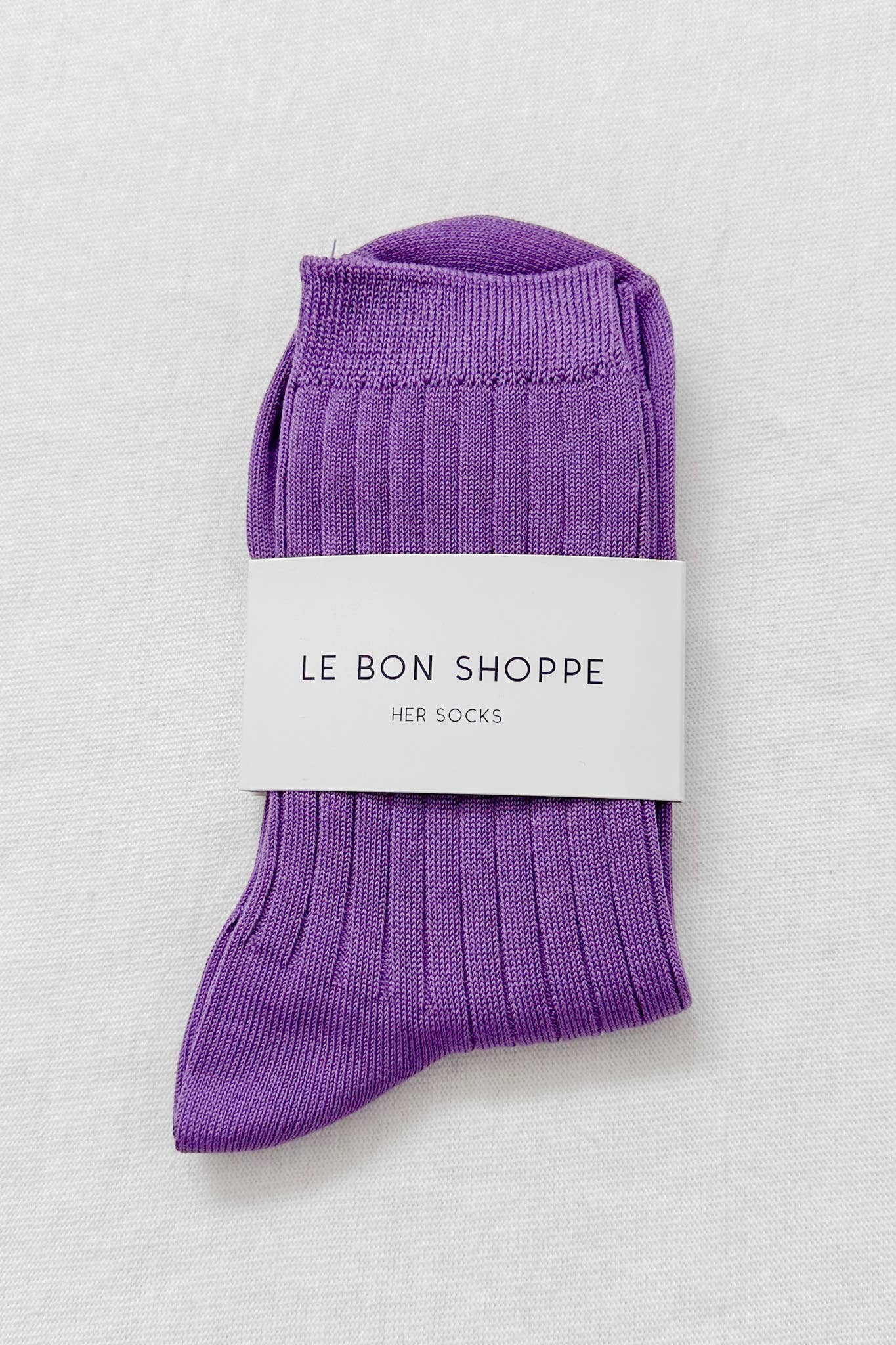 Her Socks - Mercerized Combed Cotton Rib (in Violet or True Black)