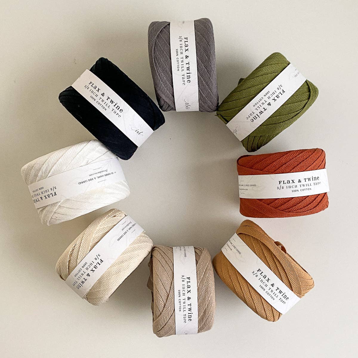 Flax & Twine Cotton Twill Tape (3/8") (150ft / 45m)