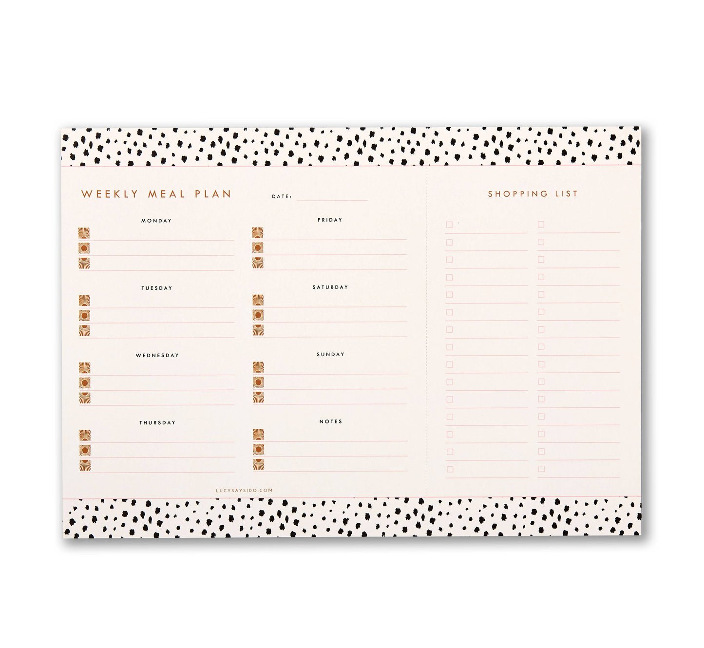 Weekly Meal Planner Pad Mini Dalmatian Spot