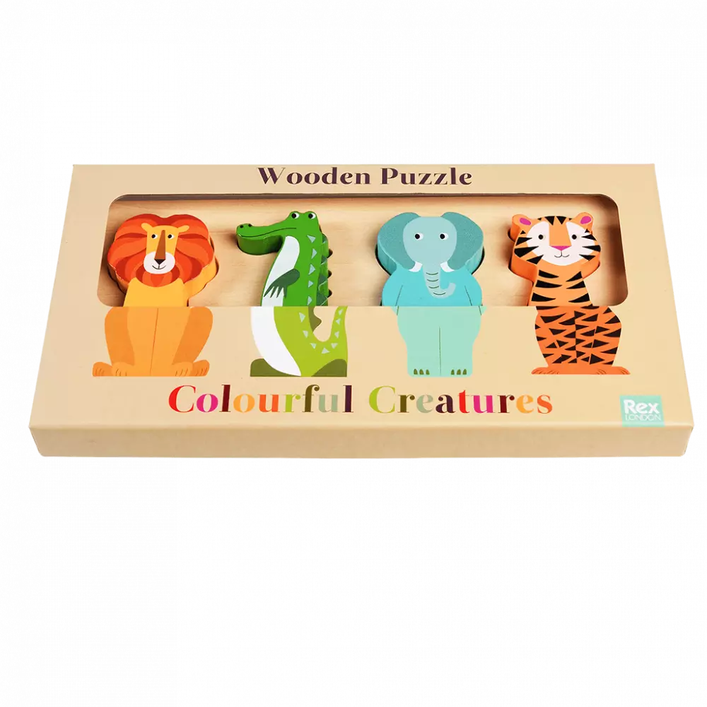 Wooden puzzle - Colourful Creatures