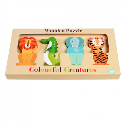 Wooden puzzle - Colourful Creatures