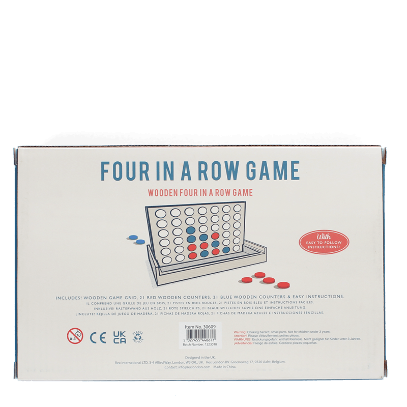 Wooden Four in a Row Game Set