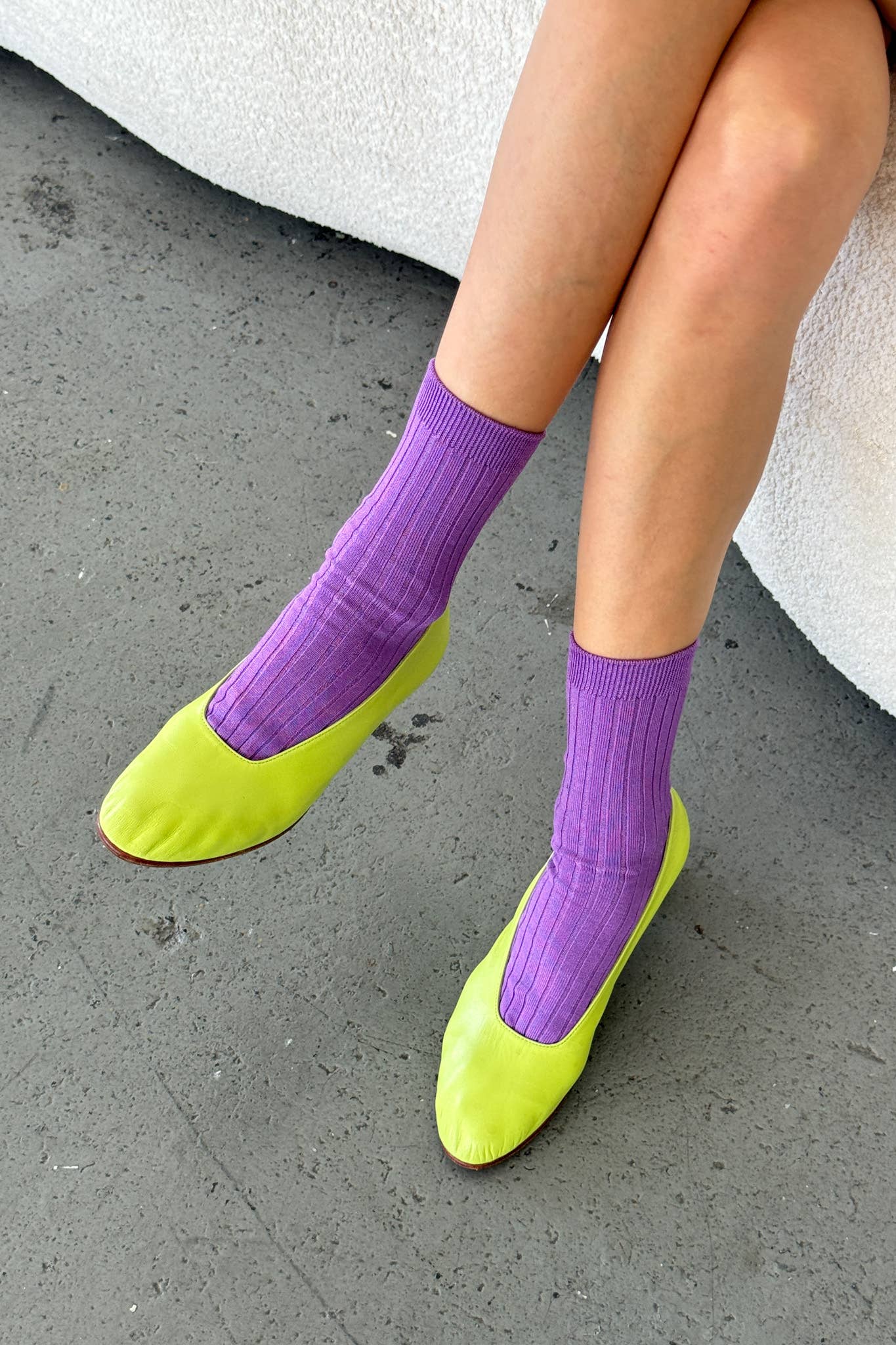 Her Socks - Mercerized Combed Cotton Rib (in Violet or True Black)