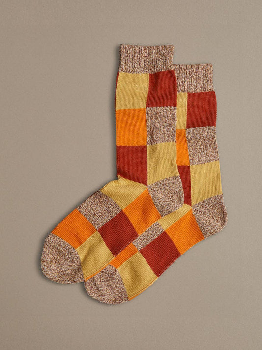 Organic Cotton Socks | Patchwork Orange