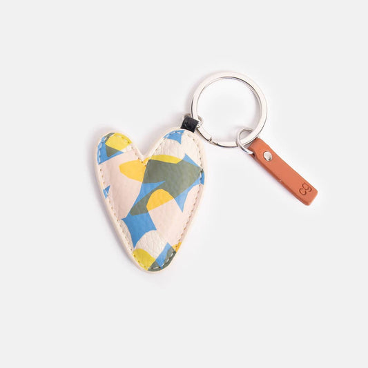 Confetti Hearts Printed Heart Keyring