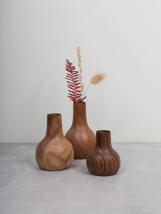 Walnut Wood Mini Vase, Nina: Large