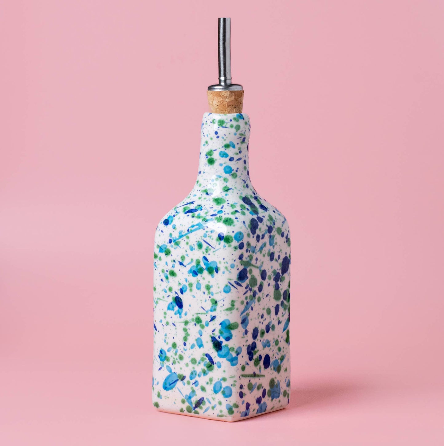 Ceramic Oil Dispenser | Blue & Green Coral Design