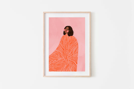 The Woman With The Swirls | A3 Art Print