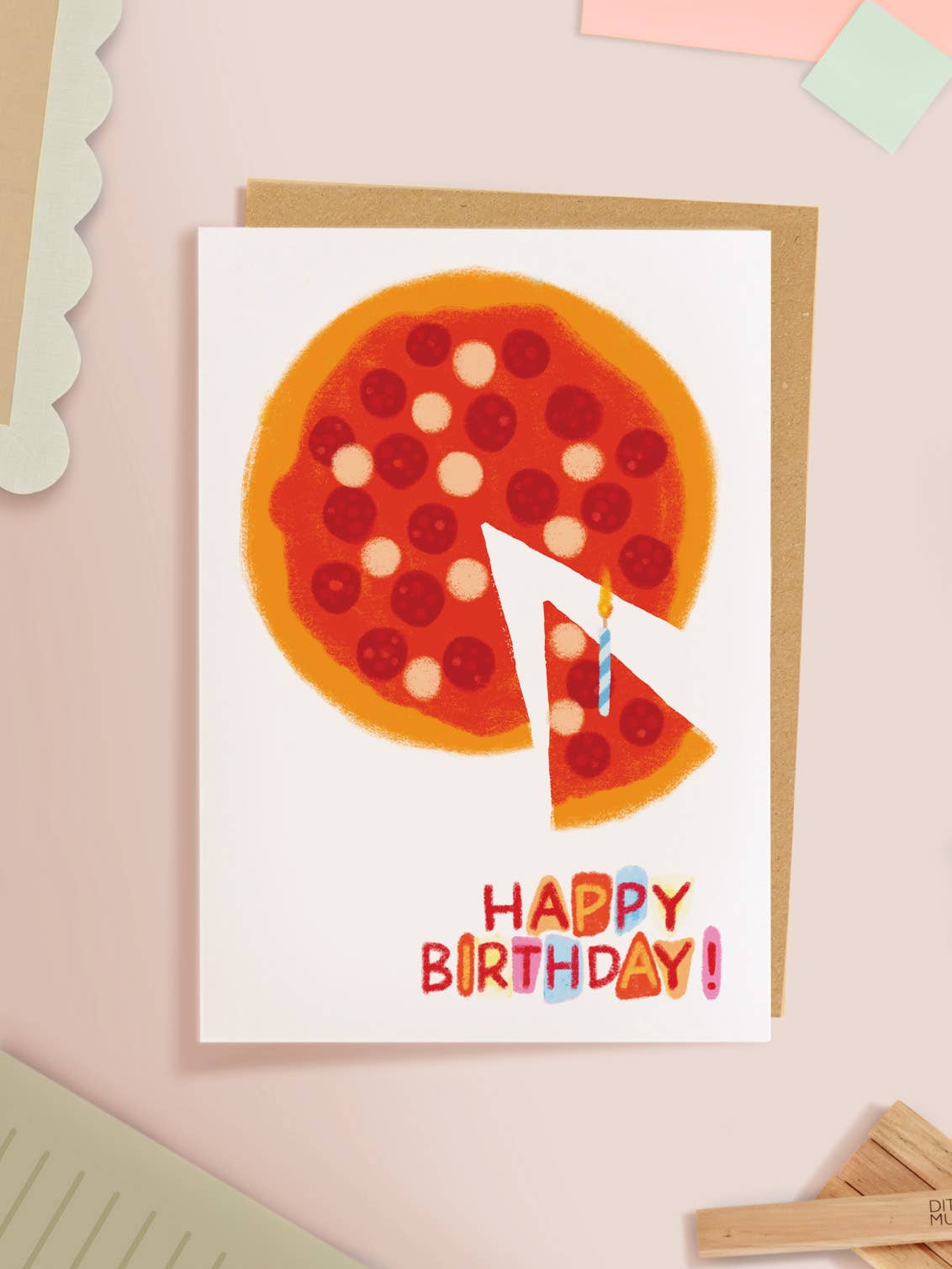 Pizza Happy Birthday Card