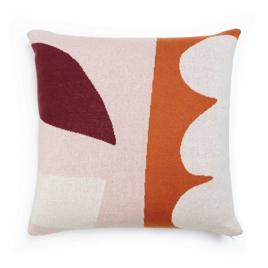 Cotton Knit Throw Pillow/Cushion - Orbi Orange