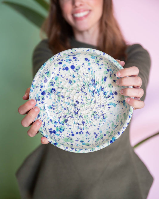 Ceramic Grater Plate & Spoon | Coral Design Large