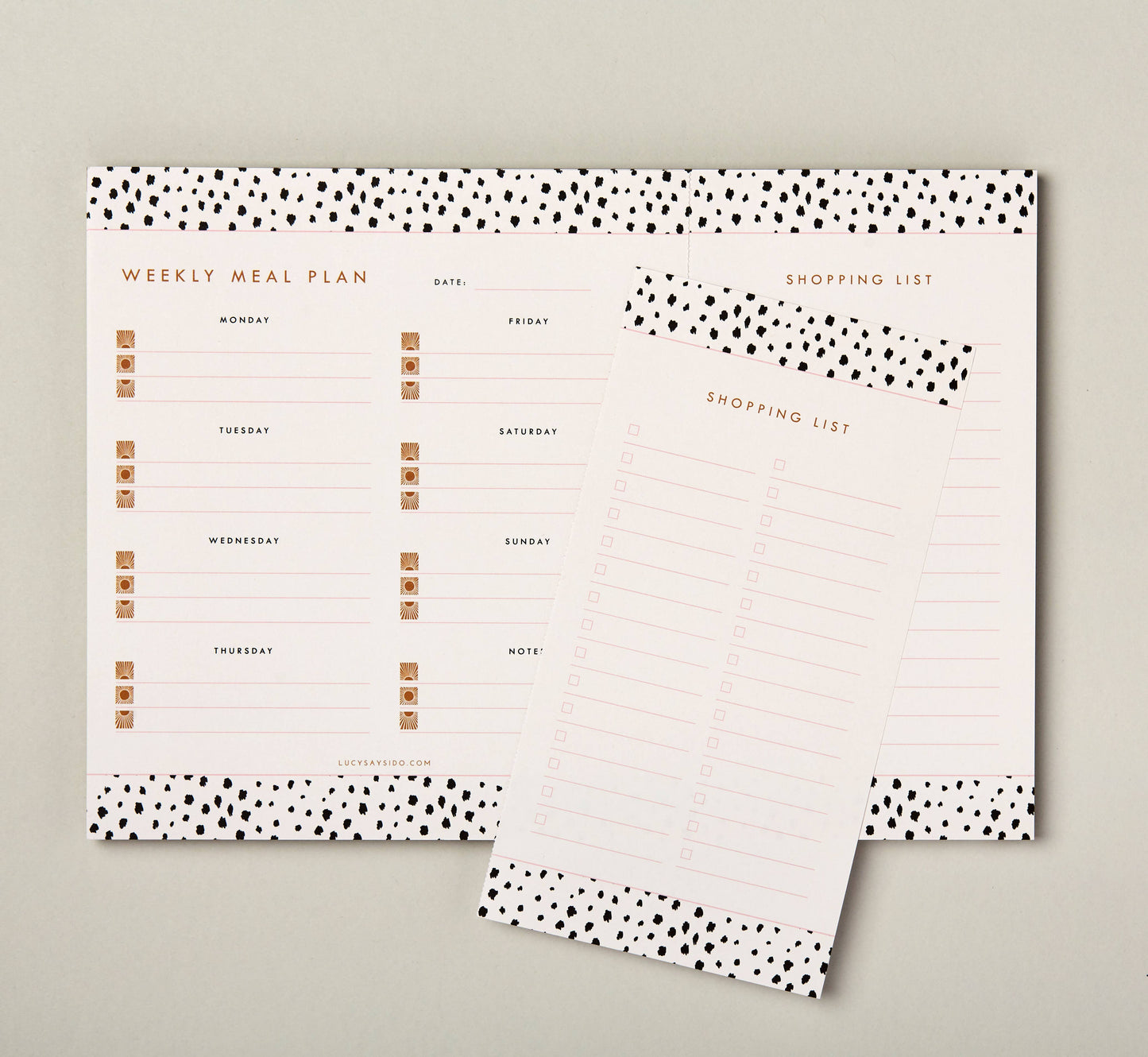 Weekly Meal Planner Pad Mini Dalmatian Spot