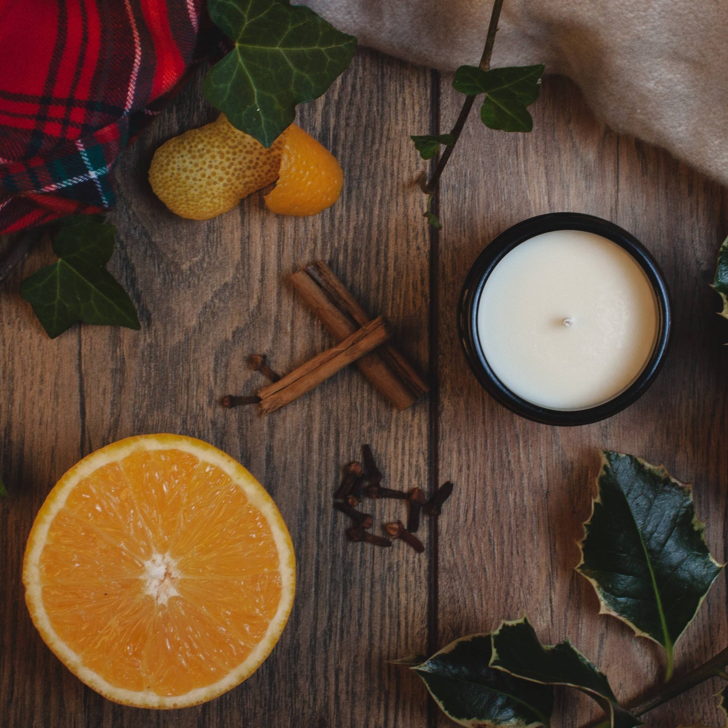 Christmas Natural Wax Candle | Orange, Cinnamon, Clove