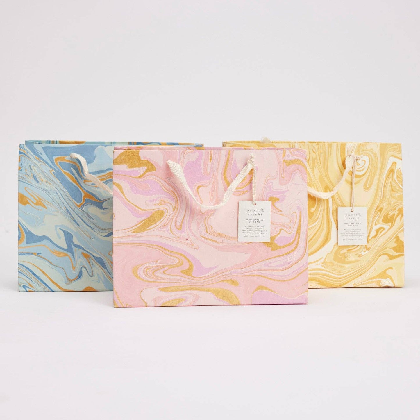 Hand Marbled Gift Bags (Medium) - Celebration