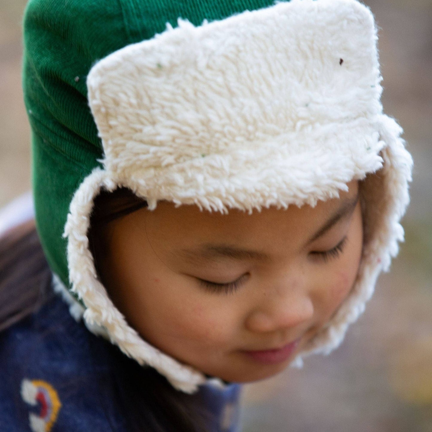 Vintage Green Sherpa Fleece Cosy Hat