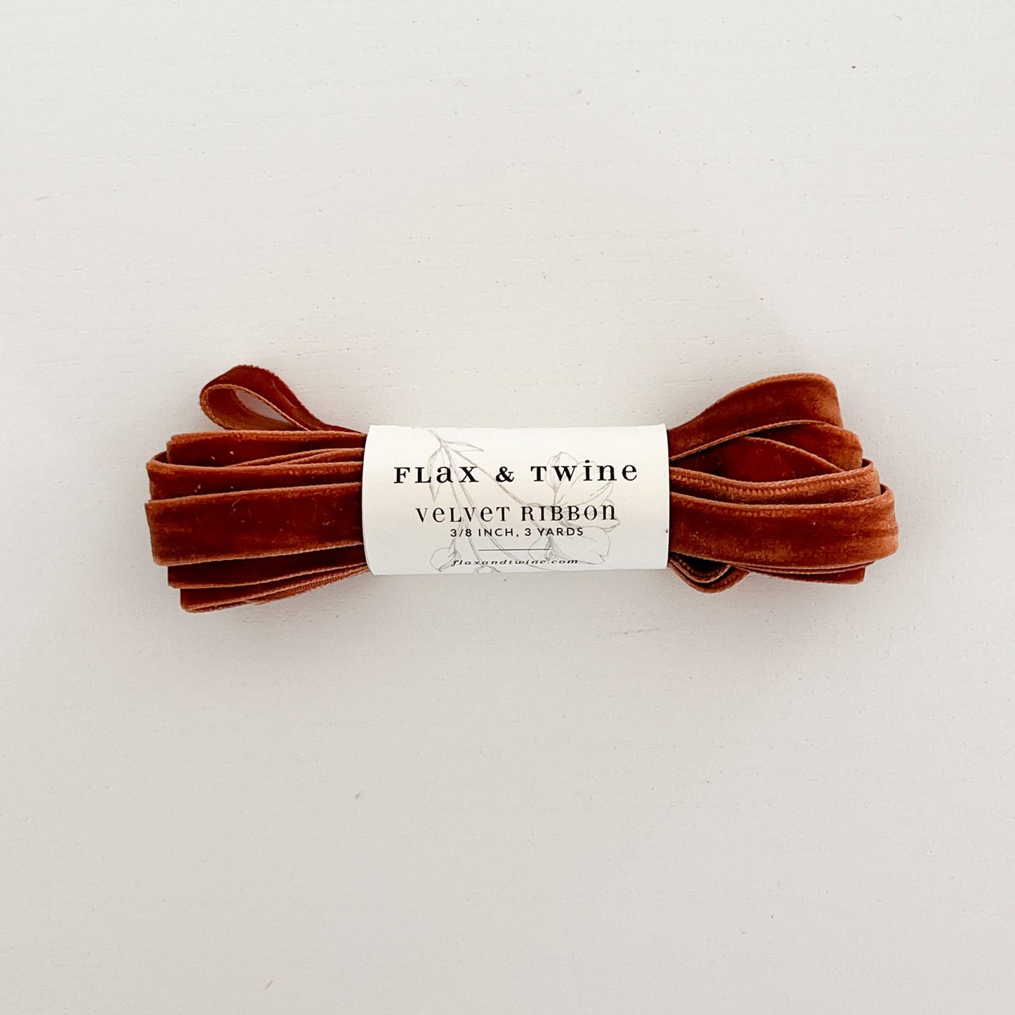 Flax & Twine 3/8" Velvet Ribbon (9ft / 2.74m)