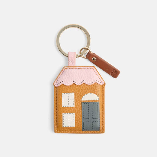 Tan & Pink House Novelty Keyring