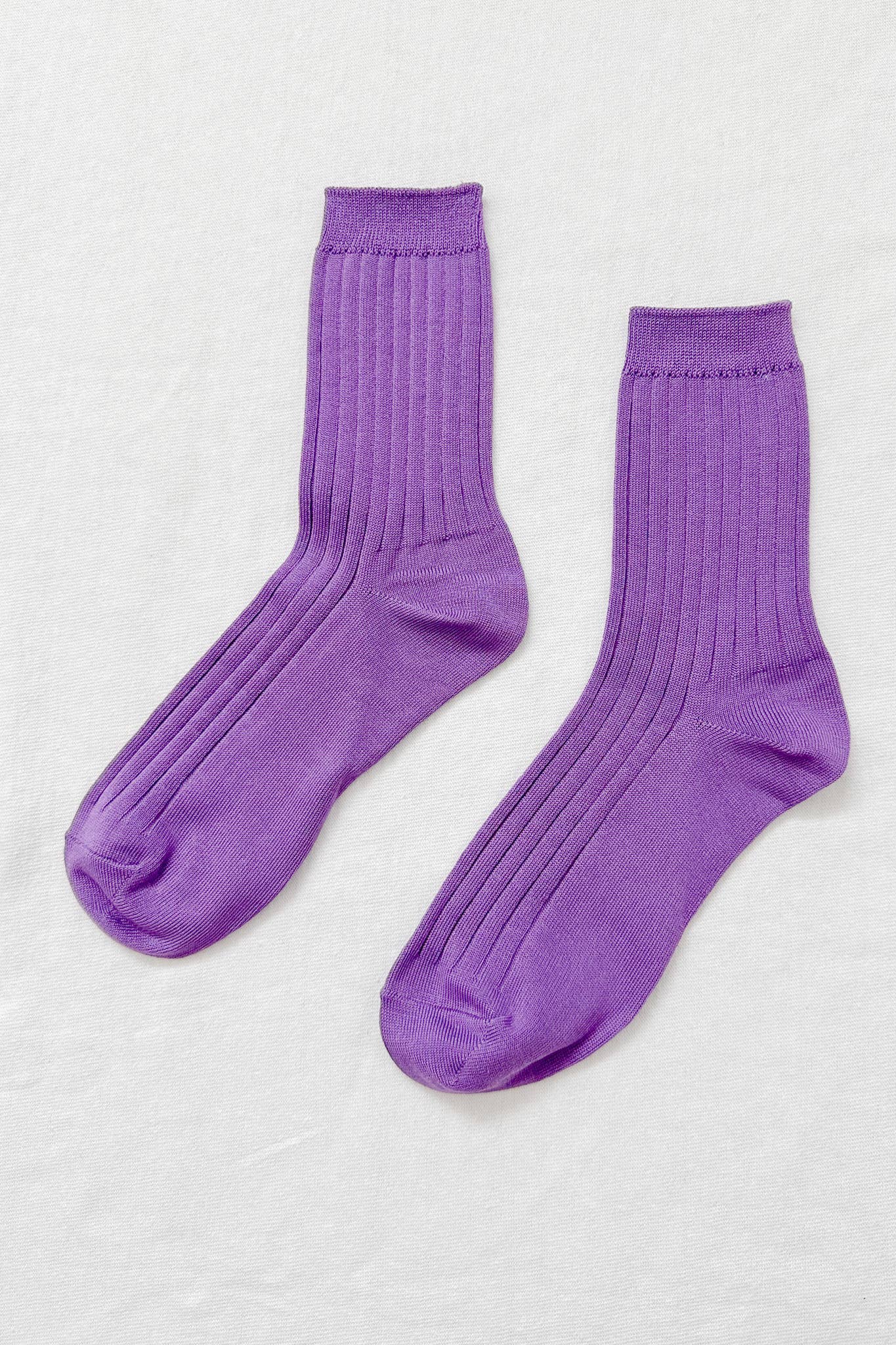 Her Socks - Mercerized Combed Cotton Rib (in Violet or True Black)