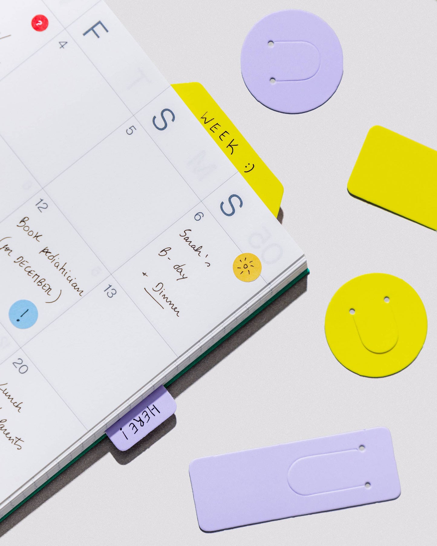 Bookmarks for Planners (in Lavender or Yellow)