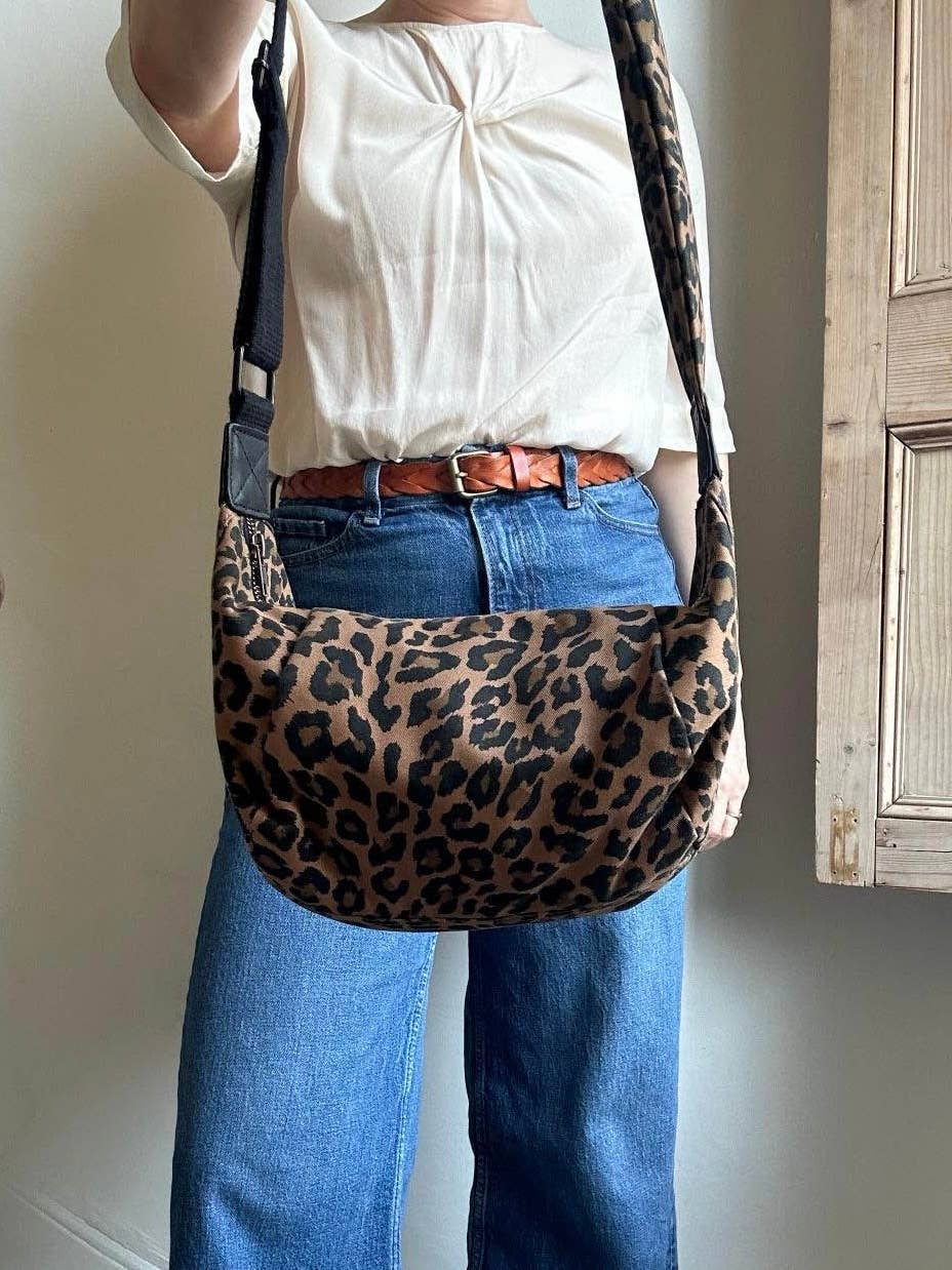 Brixton Cross Body Sling Bag | Leopard Print Brown