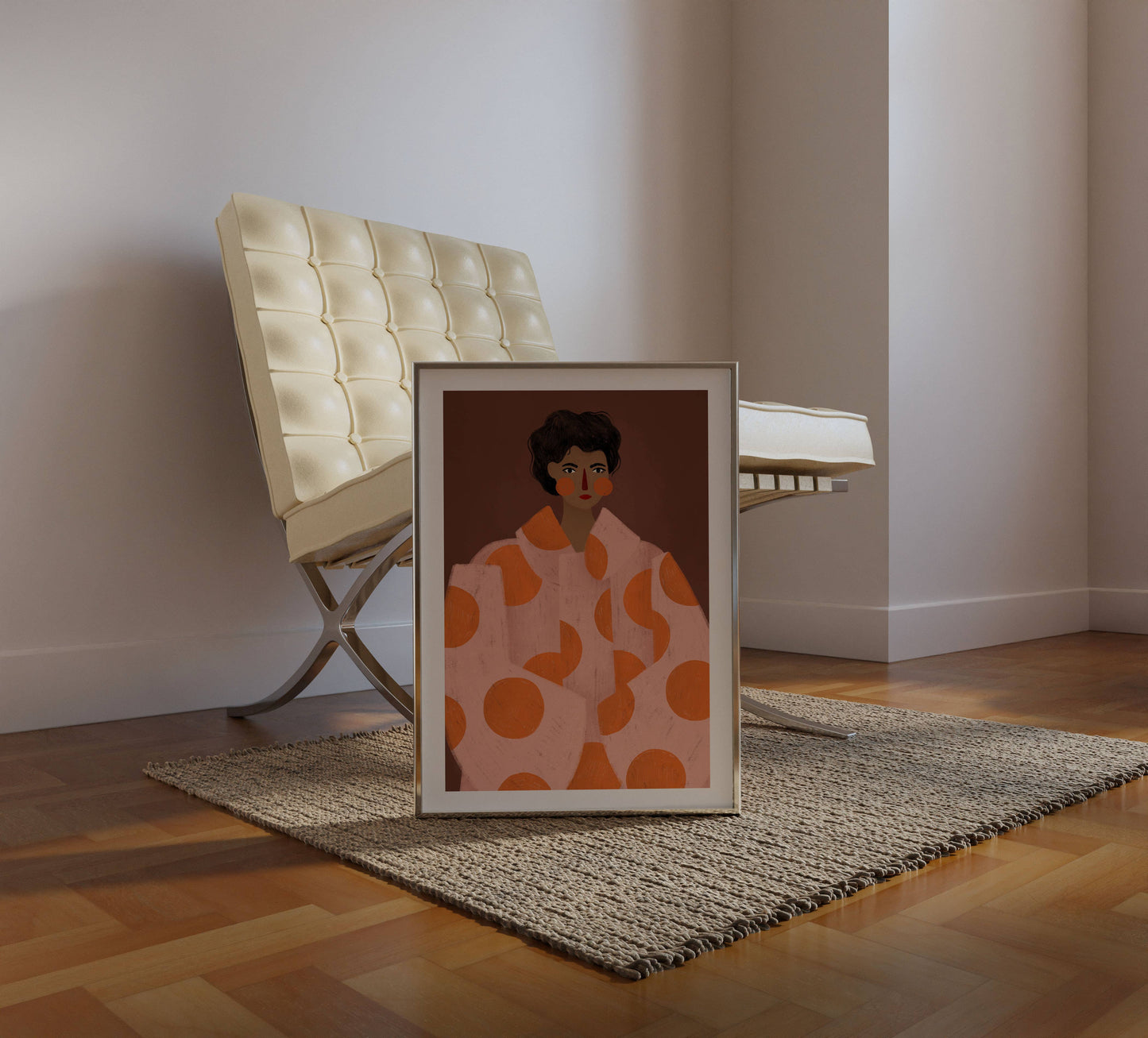 The Woman With The Orange Dots | A3 Art Print