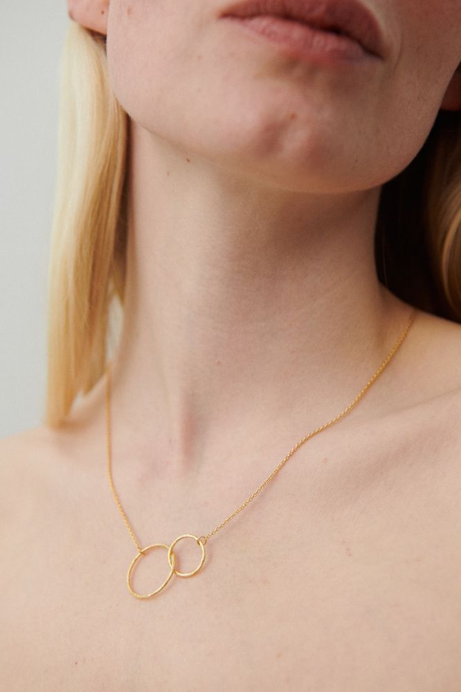 Double Plain Necklace | Gold Plated Recycled Silver