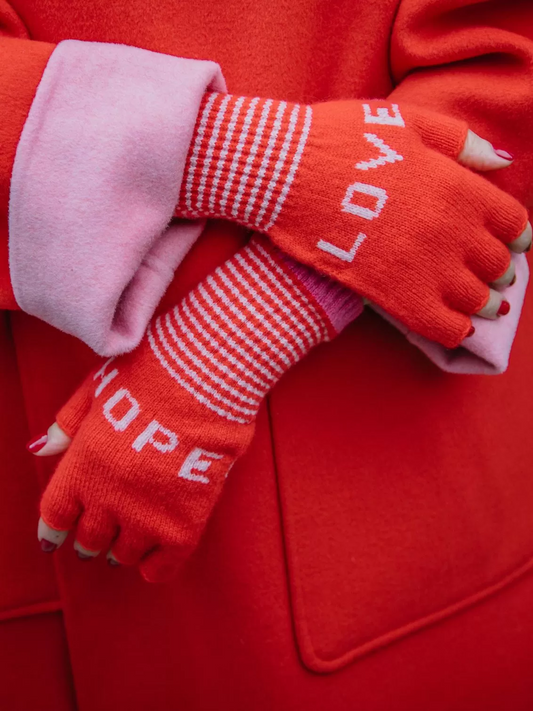 Love and Hope Gloves in Red, Black and Blush