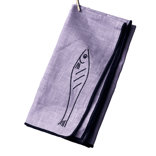 Linen Blend Napkins - Fish (Set of 2)