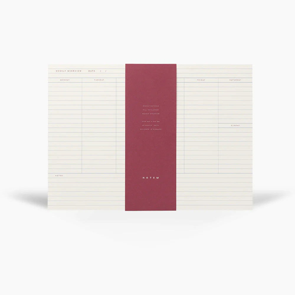 Milo Weekly Planner Pad - White & Blue