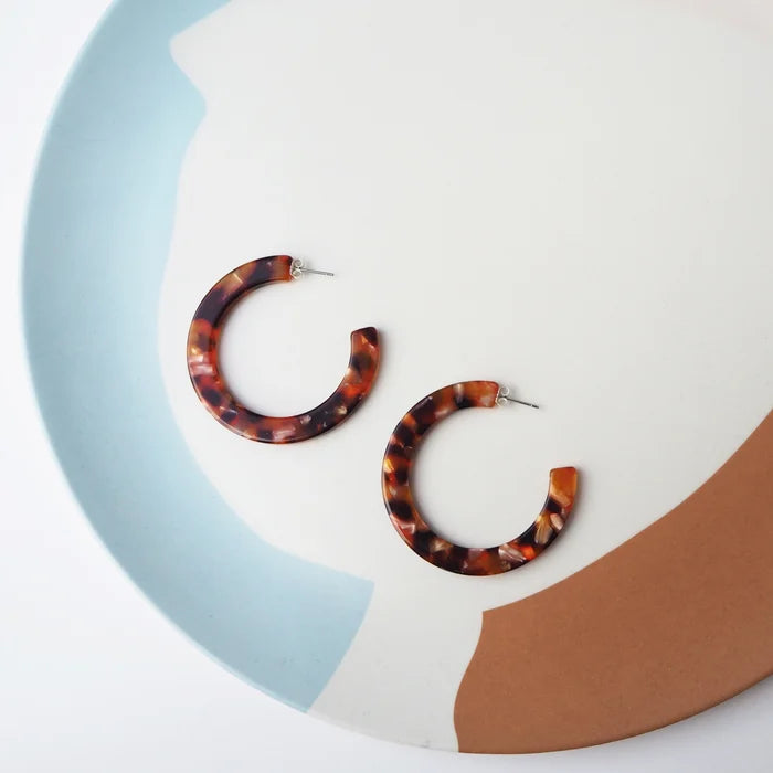 Rosa Tortoiseshell Statement Hoop Earrings