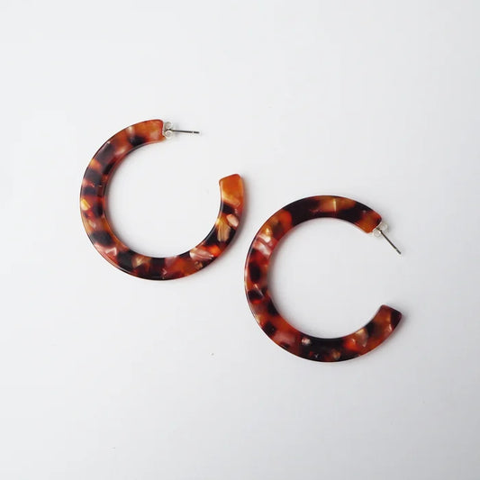 Rosa Tortoiseshell Statement Hoop Earrings