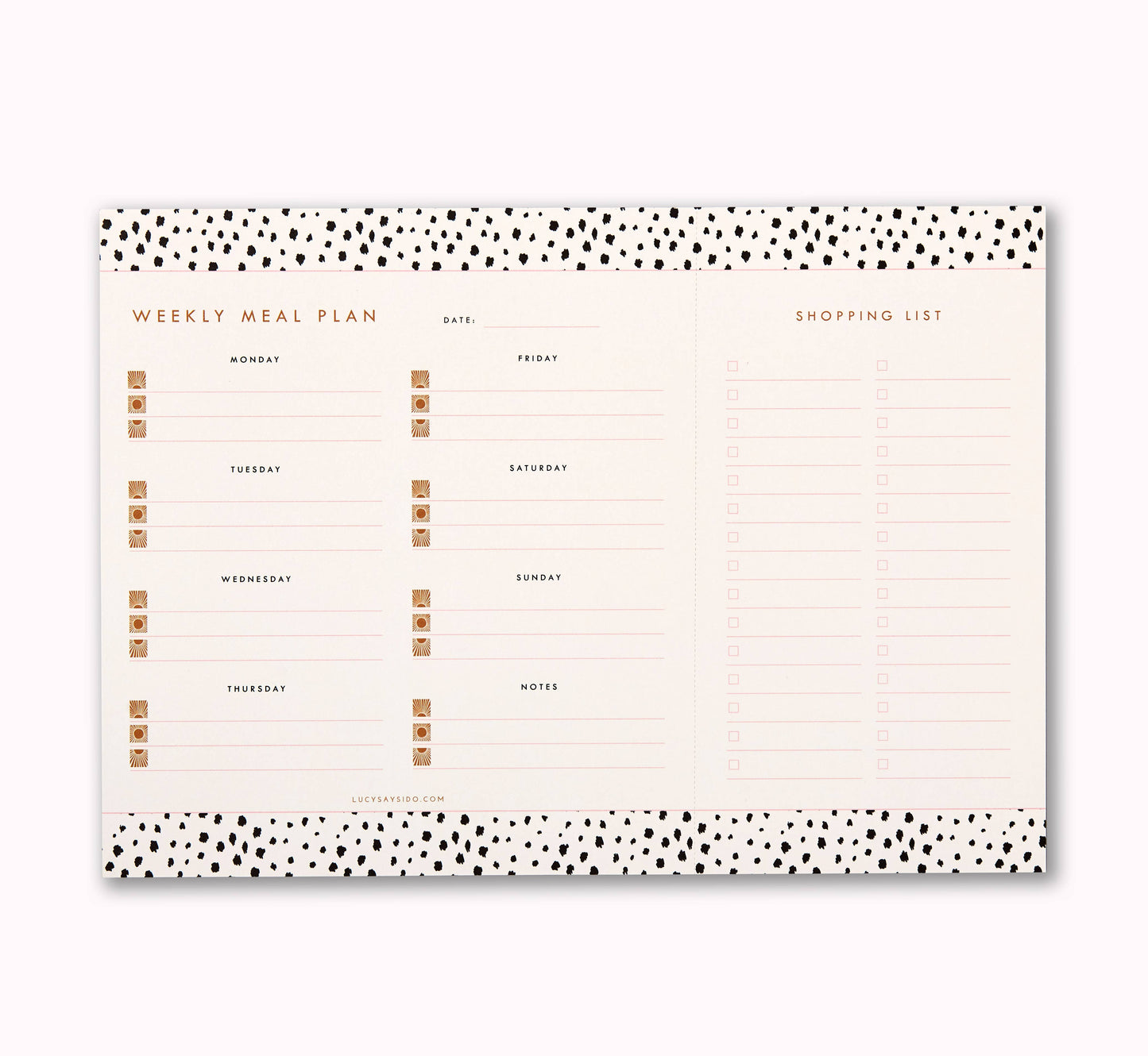 Weekly Meal Planner Pad Mini Dalmatian Spot