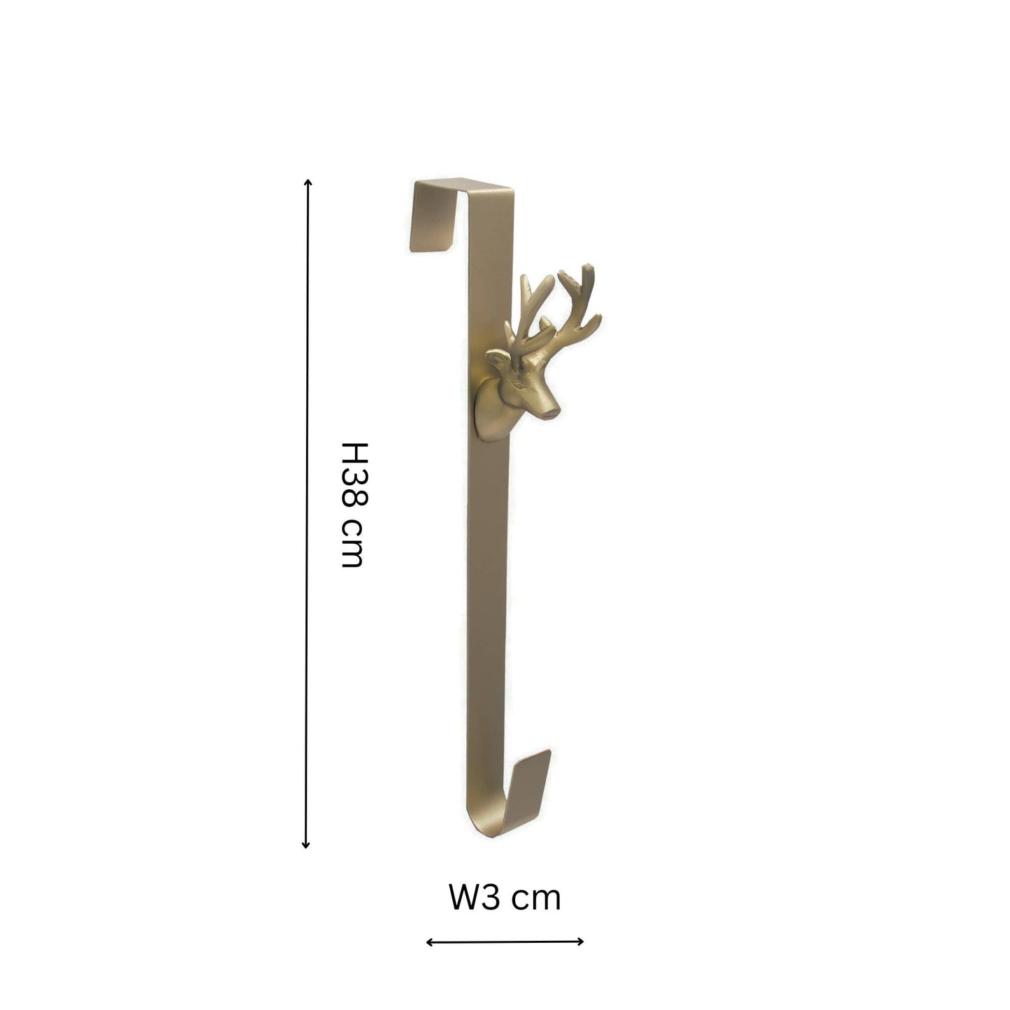 Christmas Over Door Wreath Hanger Deer Brass H38cm W3cm