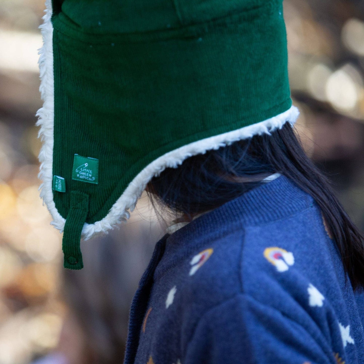 Vintage Green Sherpa Fleece Cosy Hat