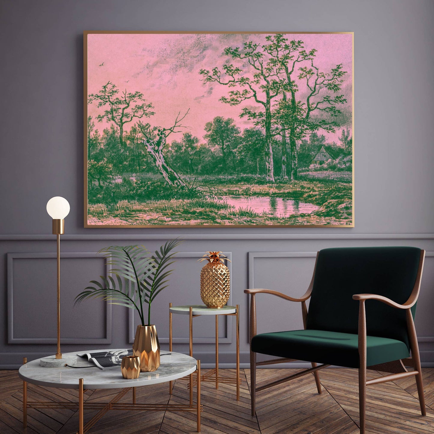 Vintage Pink Sky A2 Art Print