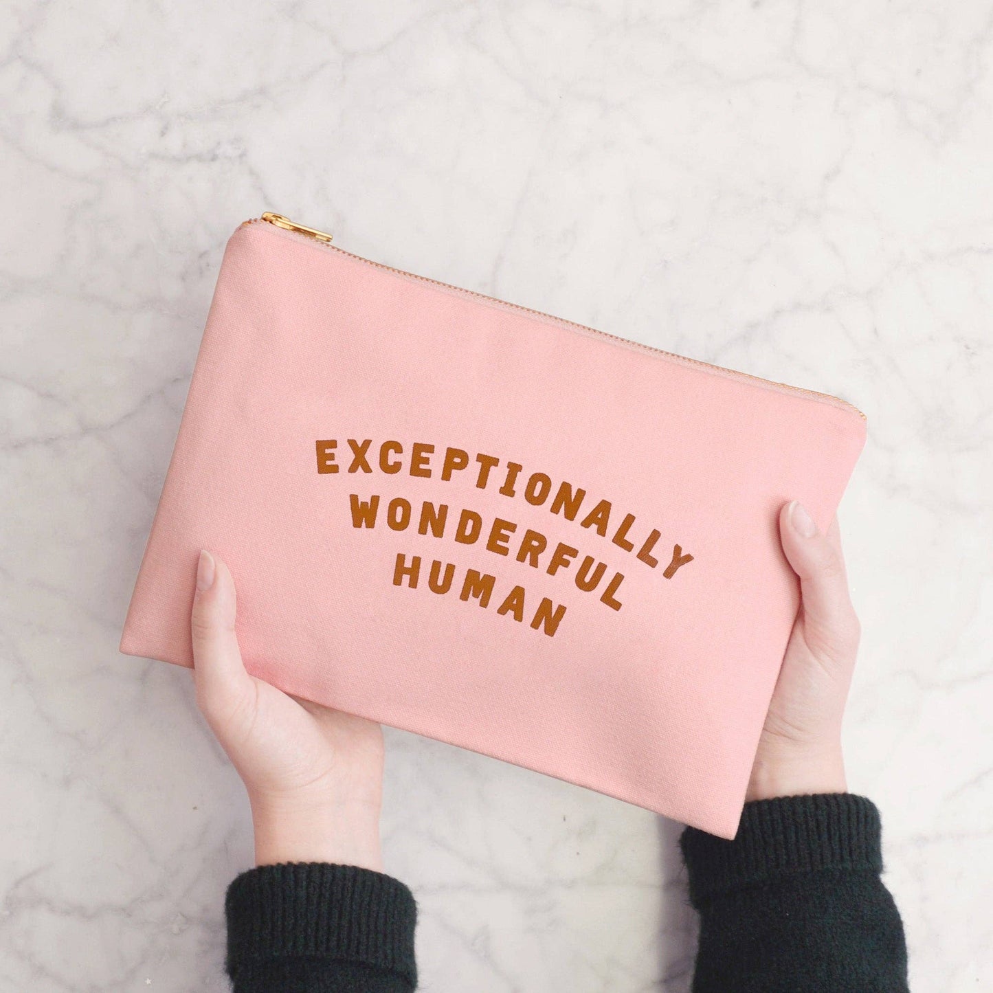 Exceptionally Wonderful Human - Blush Pink Pouch