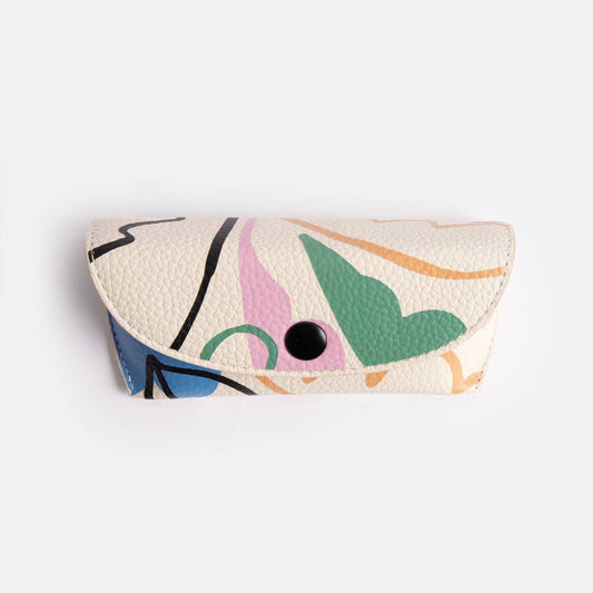 Abstract Botanical Flap Glasses Case