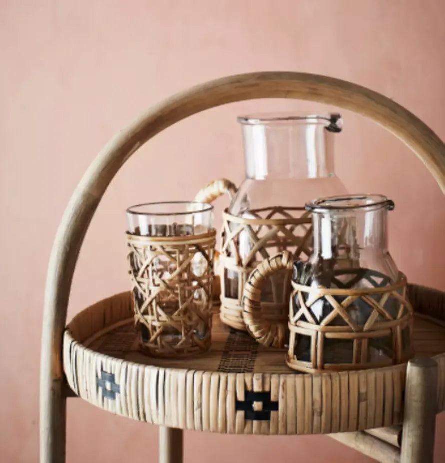 The Every Space drinking glass with bamboo cane holder by Madam Stoltz