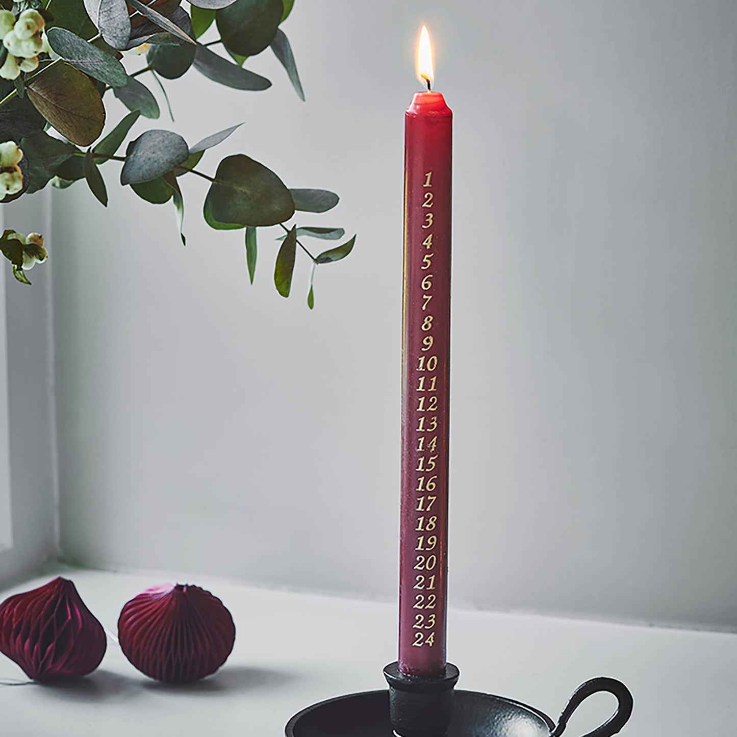 Advent Candle - Bordeaux Red 300x22mm