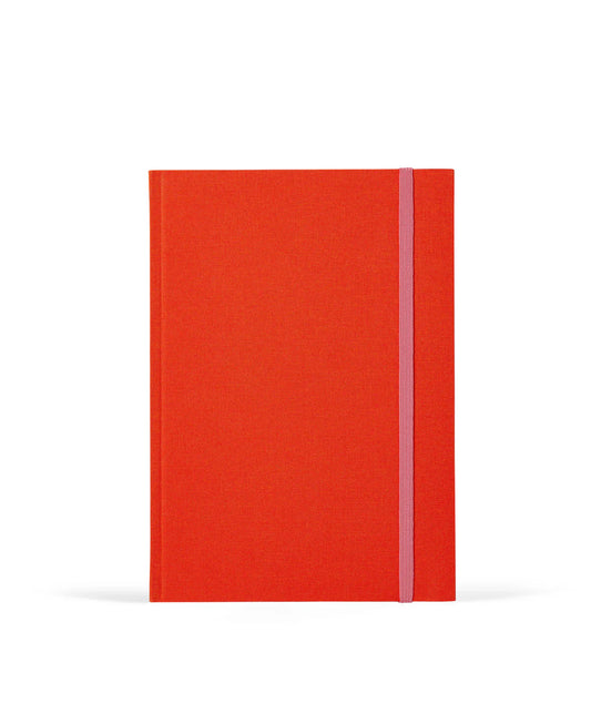 Bea Notebook with Elastic Bank - Medium - Bright Red