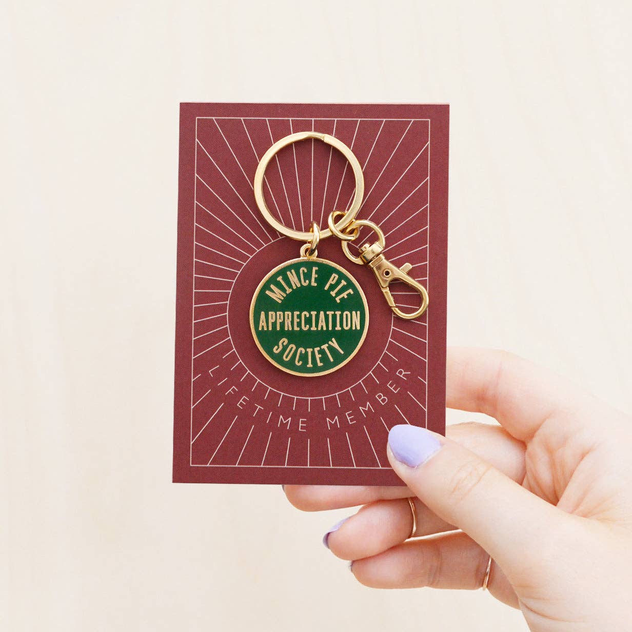 Mince Pie Appreciation Society - Enamel Keyring