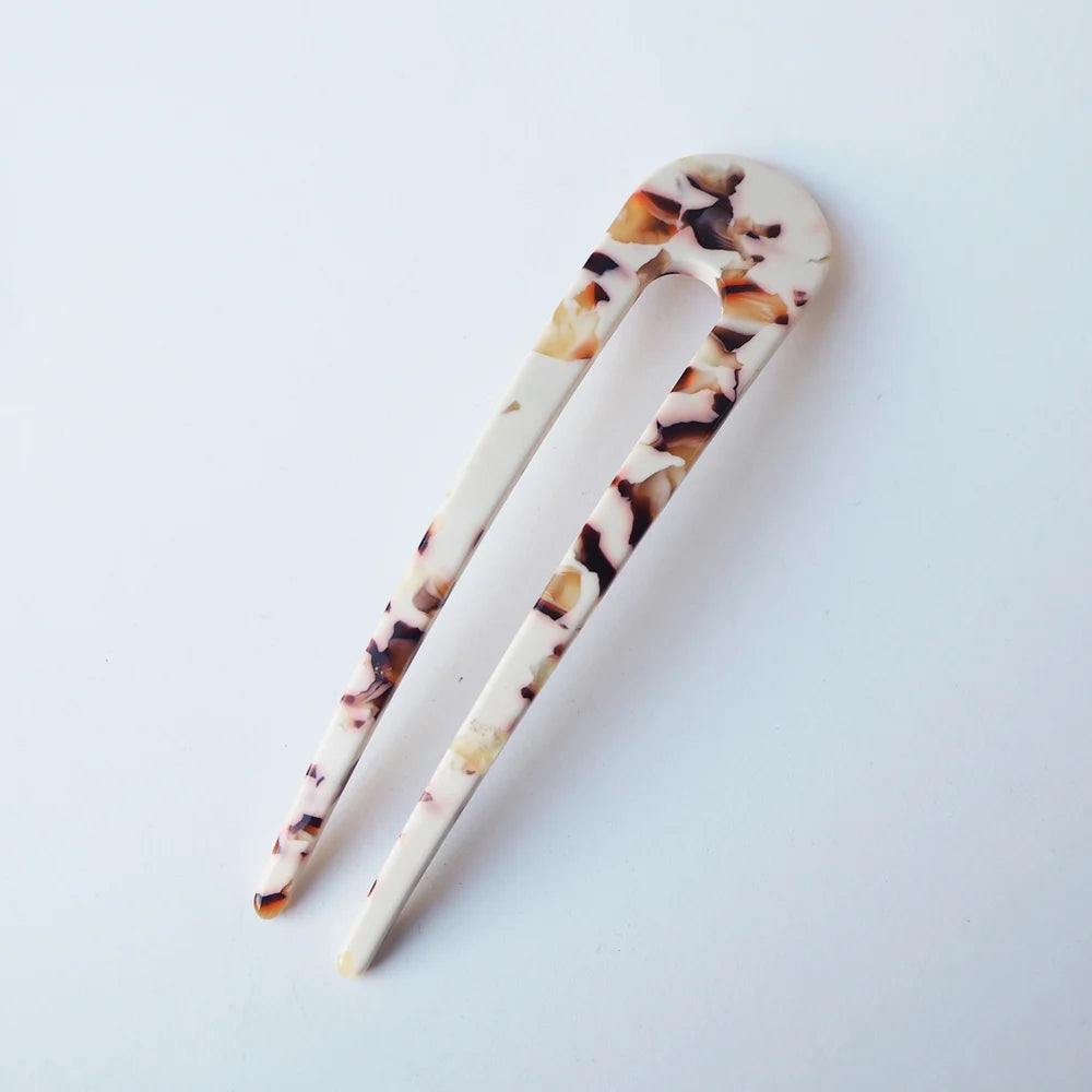 Cocoa Marble Hair Pin