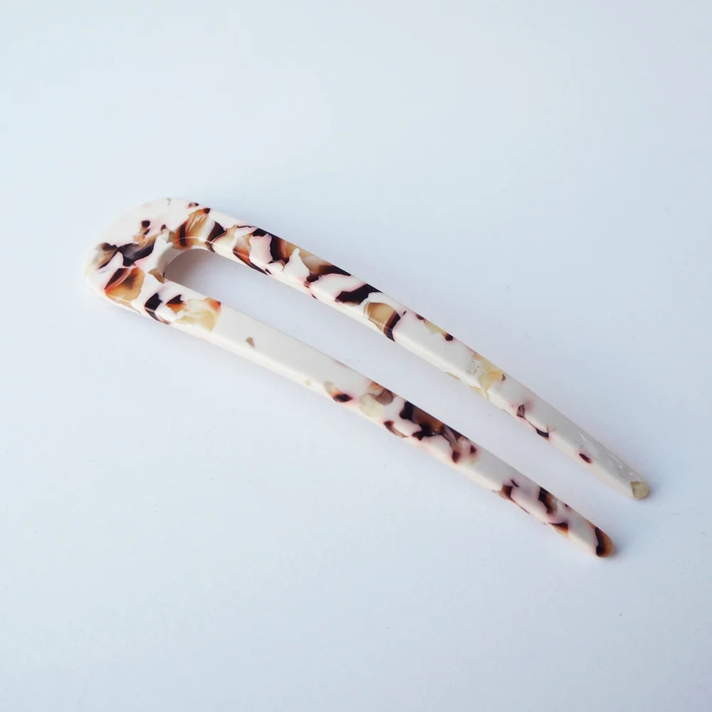 Cocoa Marble Hair Pin