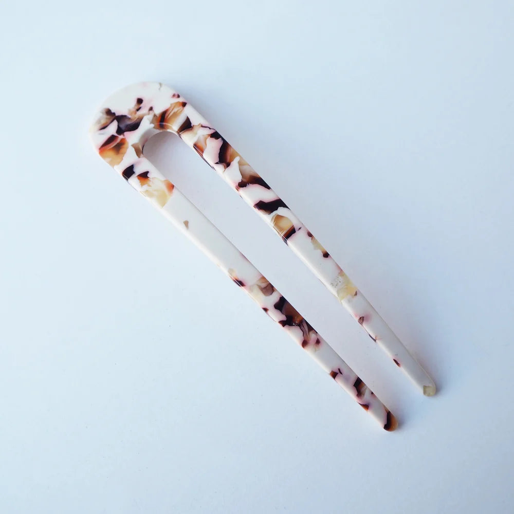 Cocoa Marble Hair Pin