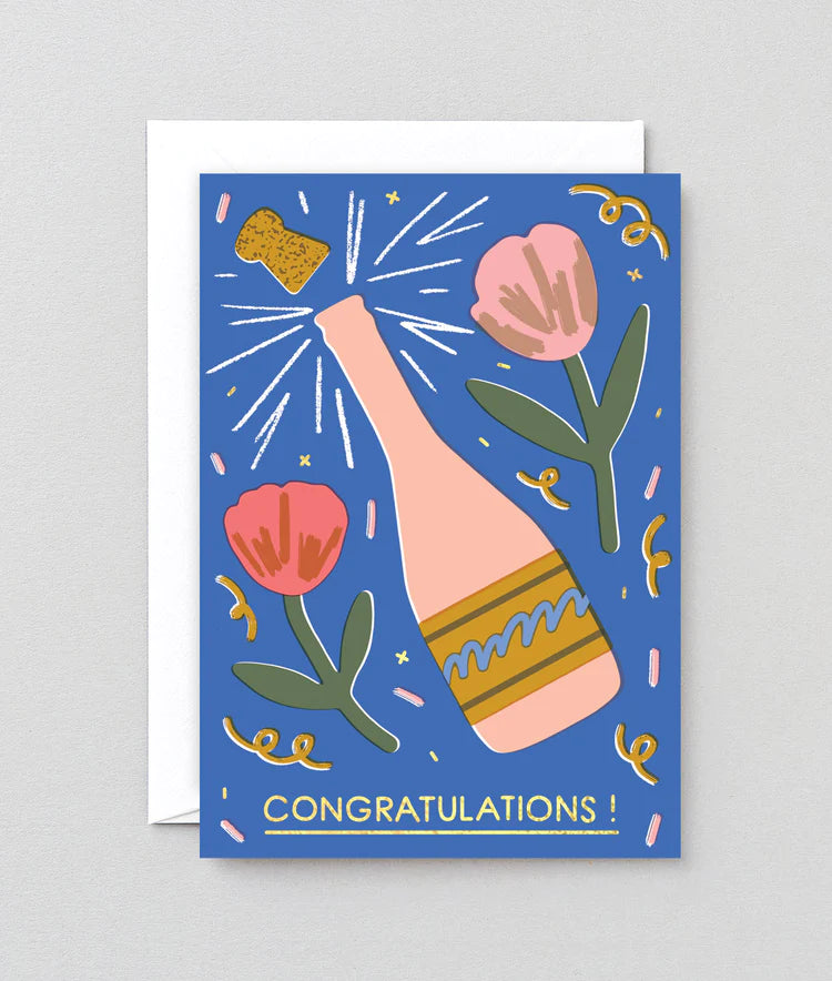 "Congratulations!" Champagne Greeting Card