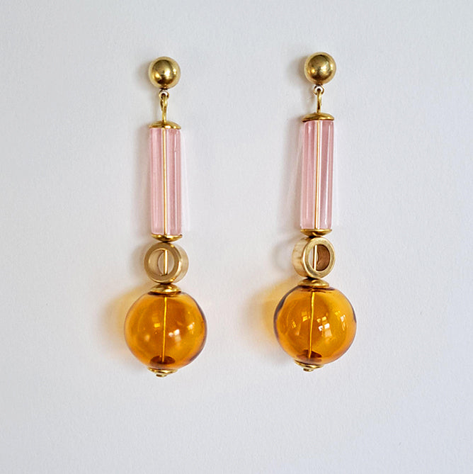 Gardena Glass Bubble Long Earrings