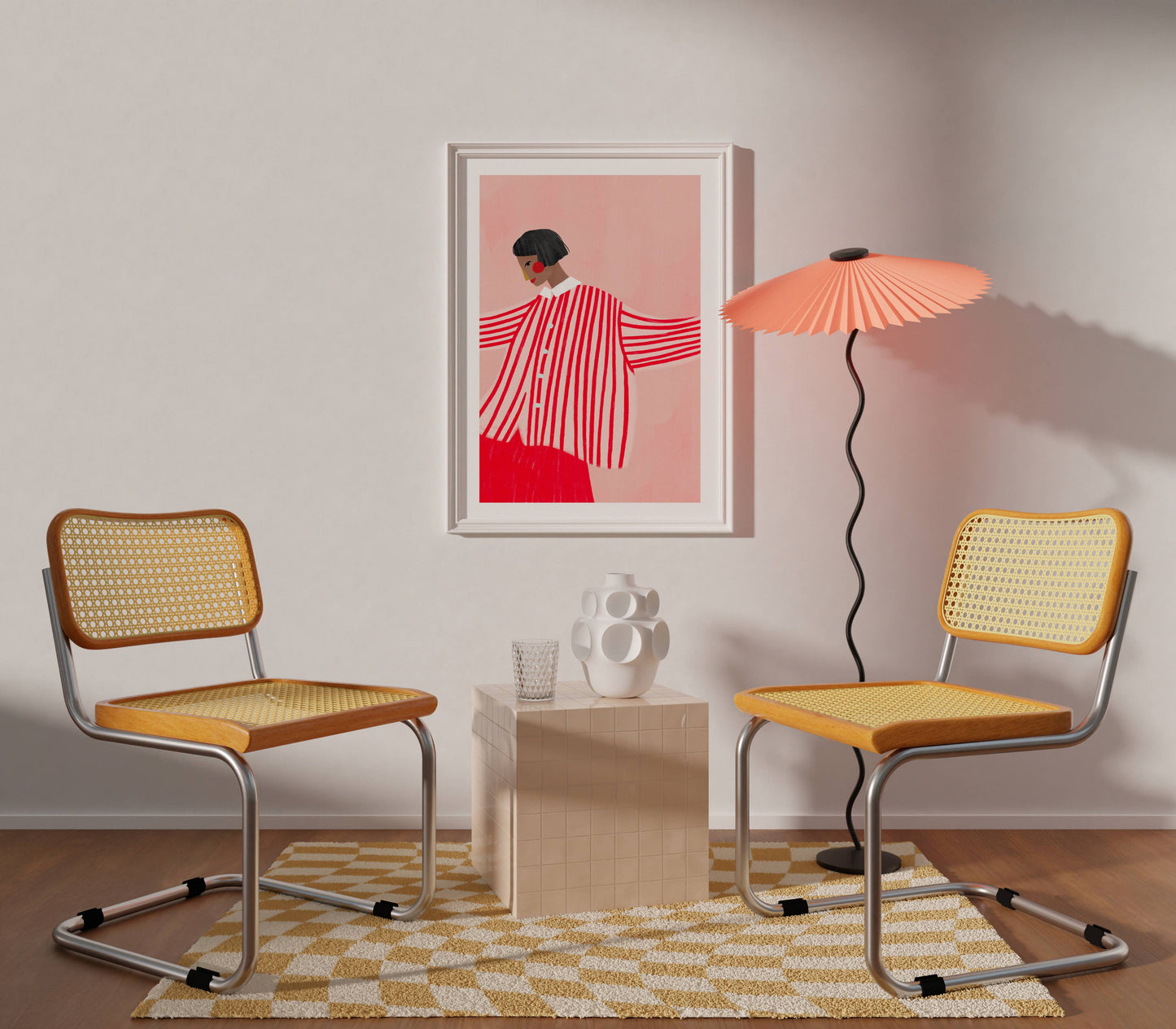 The Woman With The Red Skirt | A3 Art Print